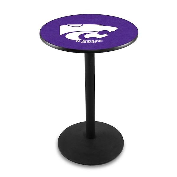 36" Blk Wrinkle Kansas State Pub Table